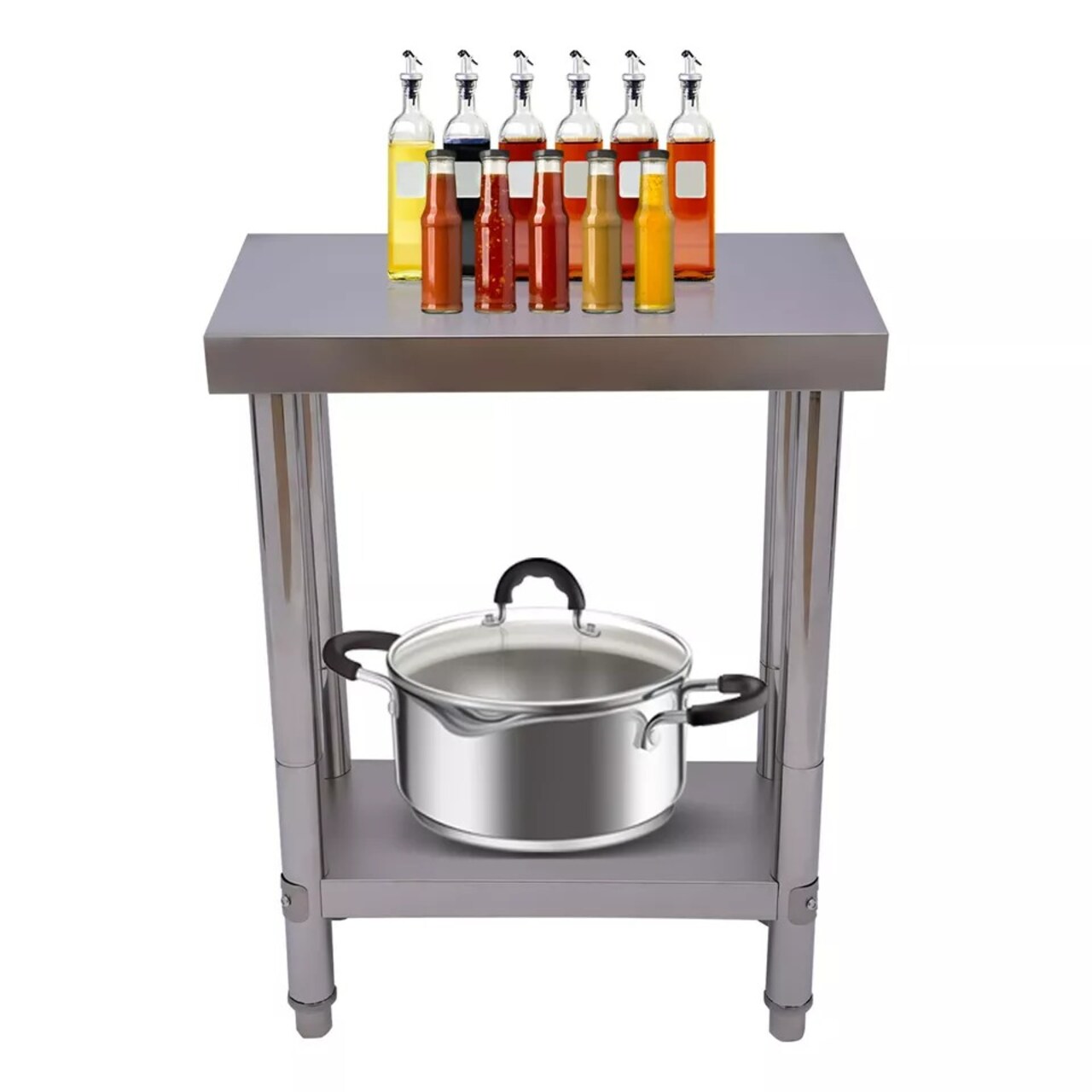 Stainless Steel 60*30*85cm Commercial Kitchen Work Food Prep Table Heavy Duty